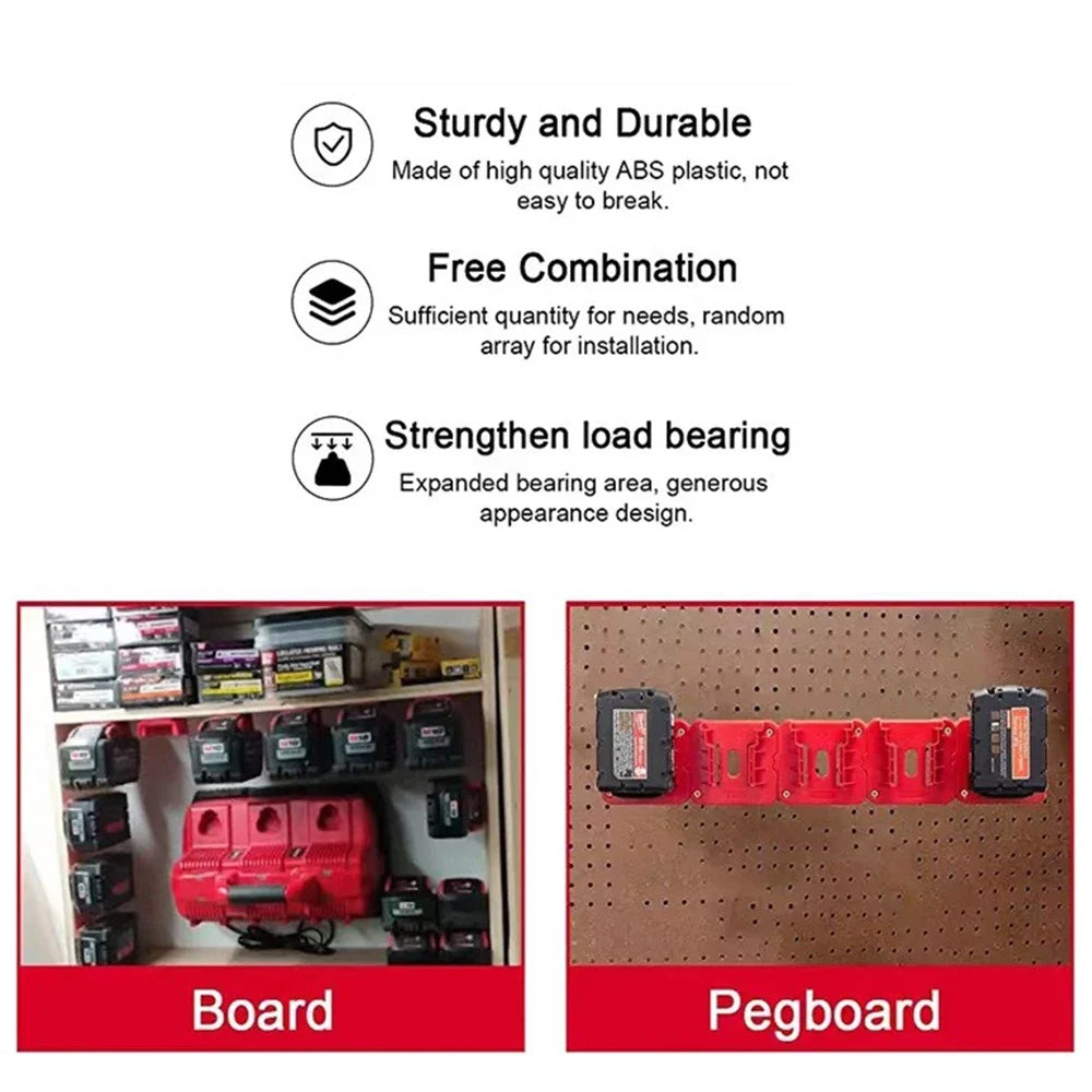 1 x Battery Holder Wall Mount Battery Storage Dock for Milwaukee M18 18V Battery