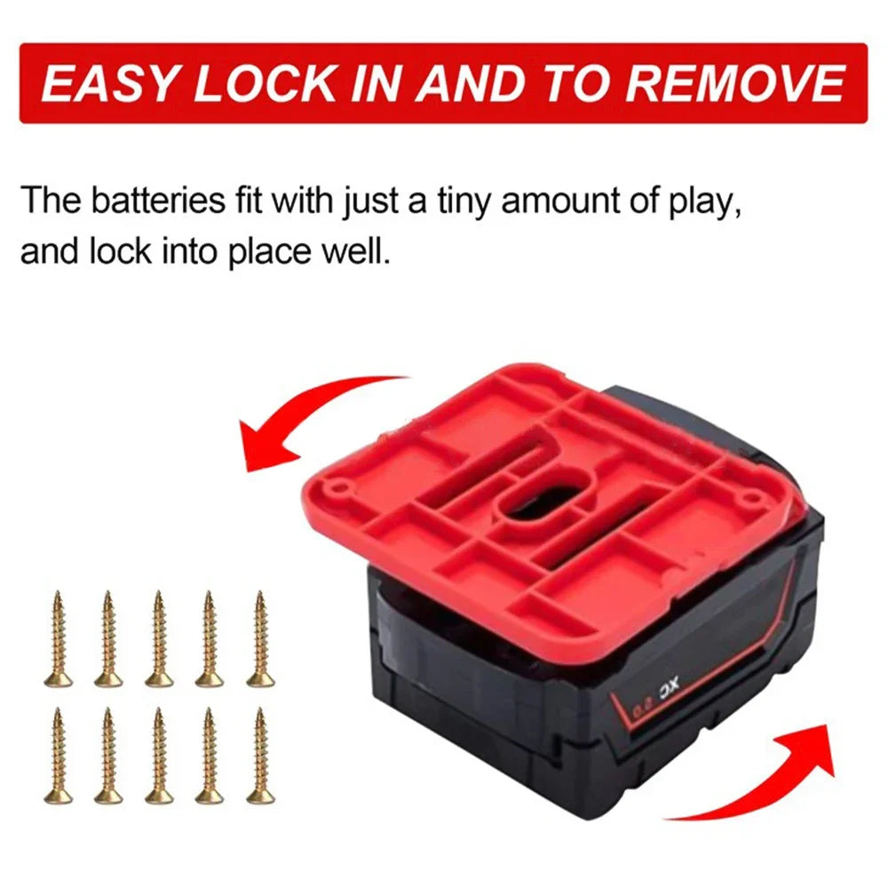 1 x Battery Holder Wall Mount Battery Storage Dock for Milwaukee M18 18V Battery