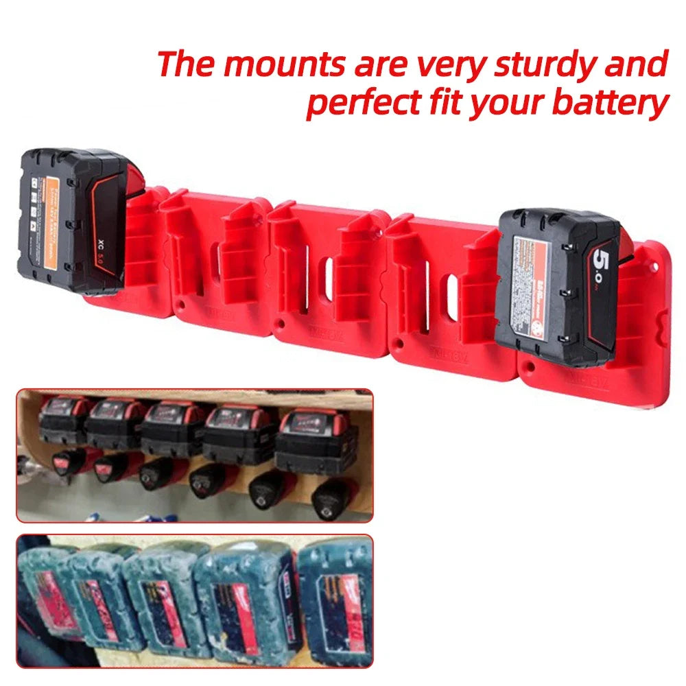 1 x Battery Holder Wall Mount Battery Storage Dock for Milwaukee M18 18V Battery
