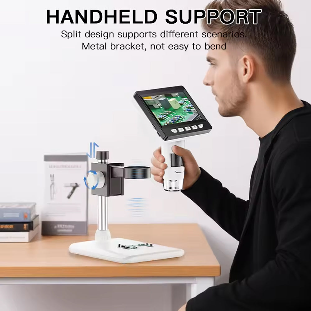 1000X Digital Microscope 4.3" IPS 1080P LED Coin Microscope Electronic Repair