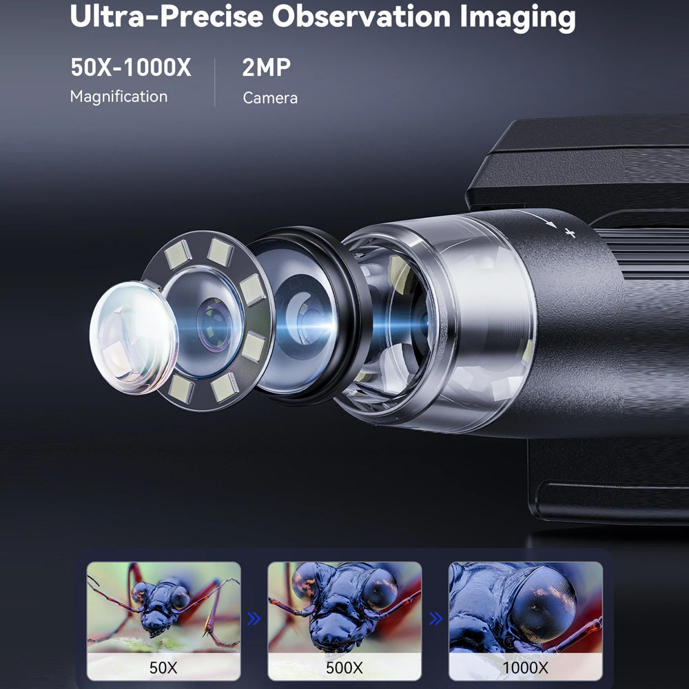 1000X Digital Microscope 4.3" IPS 1080P LED Coin Microscope Electronic Repair