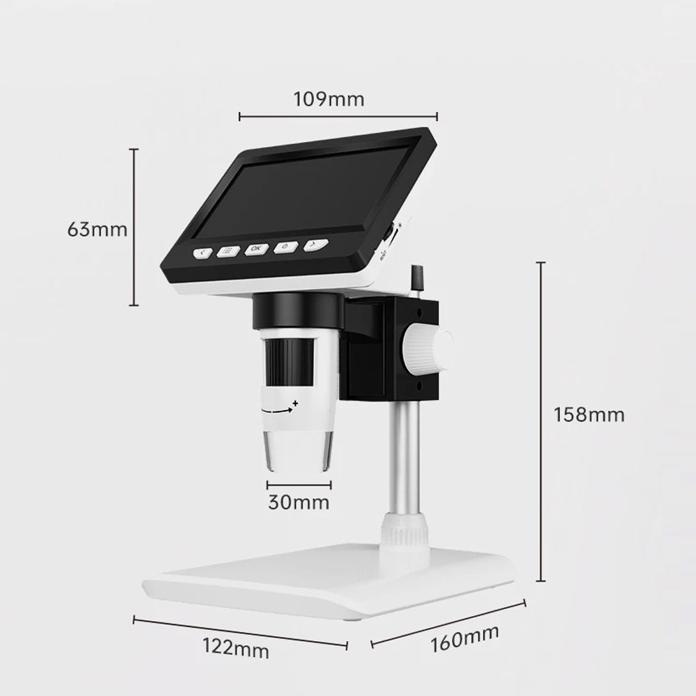 1000X Digital Microscope 4.3" IPS 1080P LED Coin Microscope Electronic Repair