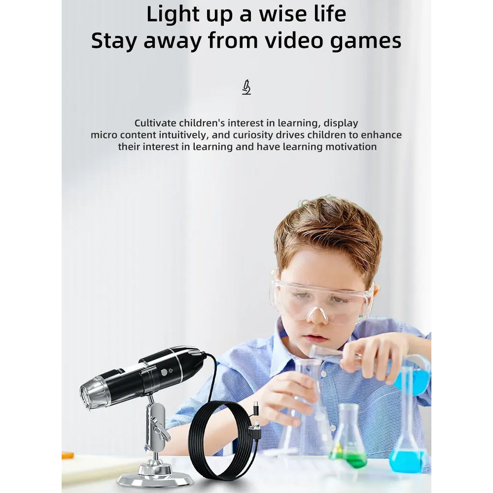 1600X Digital Microscope Pixel 640*480 LED Magnifier with USB A for Soldering