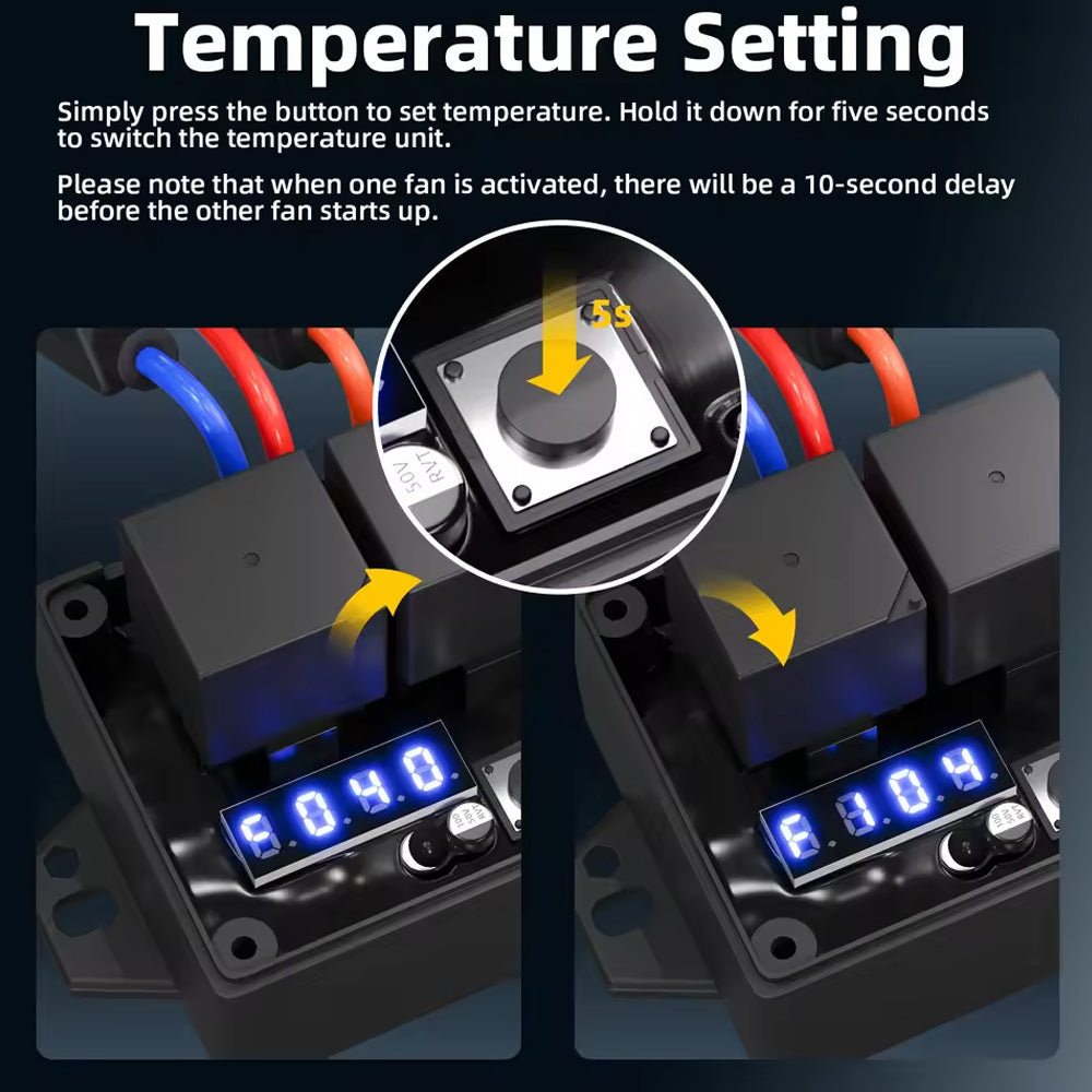 Digital Radiator Fan Controller #0444 Electric Thermatic Fan 12V-24V 40°C-110°C
