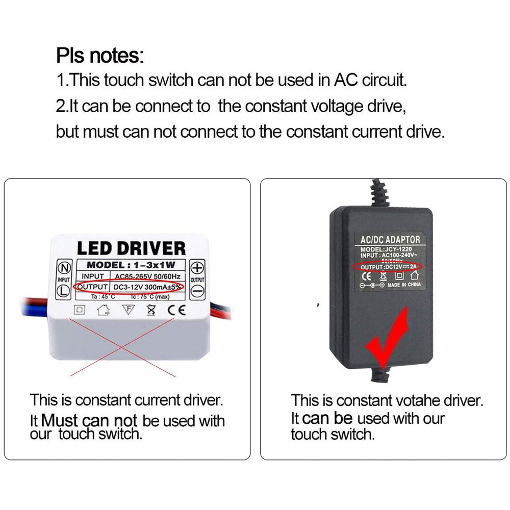 Led Dimmer Touch Switch For LED Strip Light Dimmable ON/OFF Controller For 5-24v