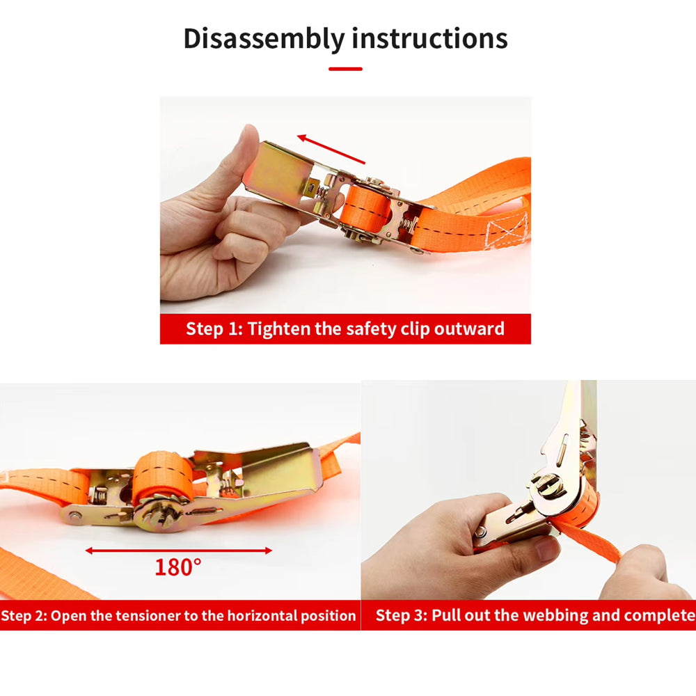 8M x 2.5CM Heavy Duty Ratchet Strap Cargo Luggage Tie Down Ratchet Rope Strap