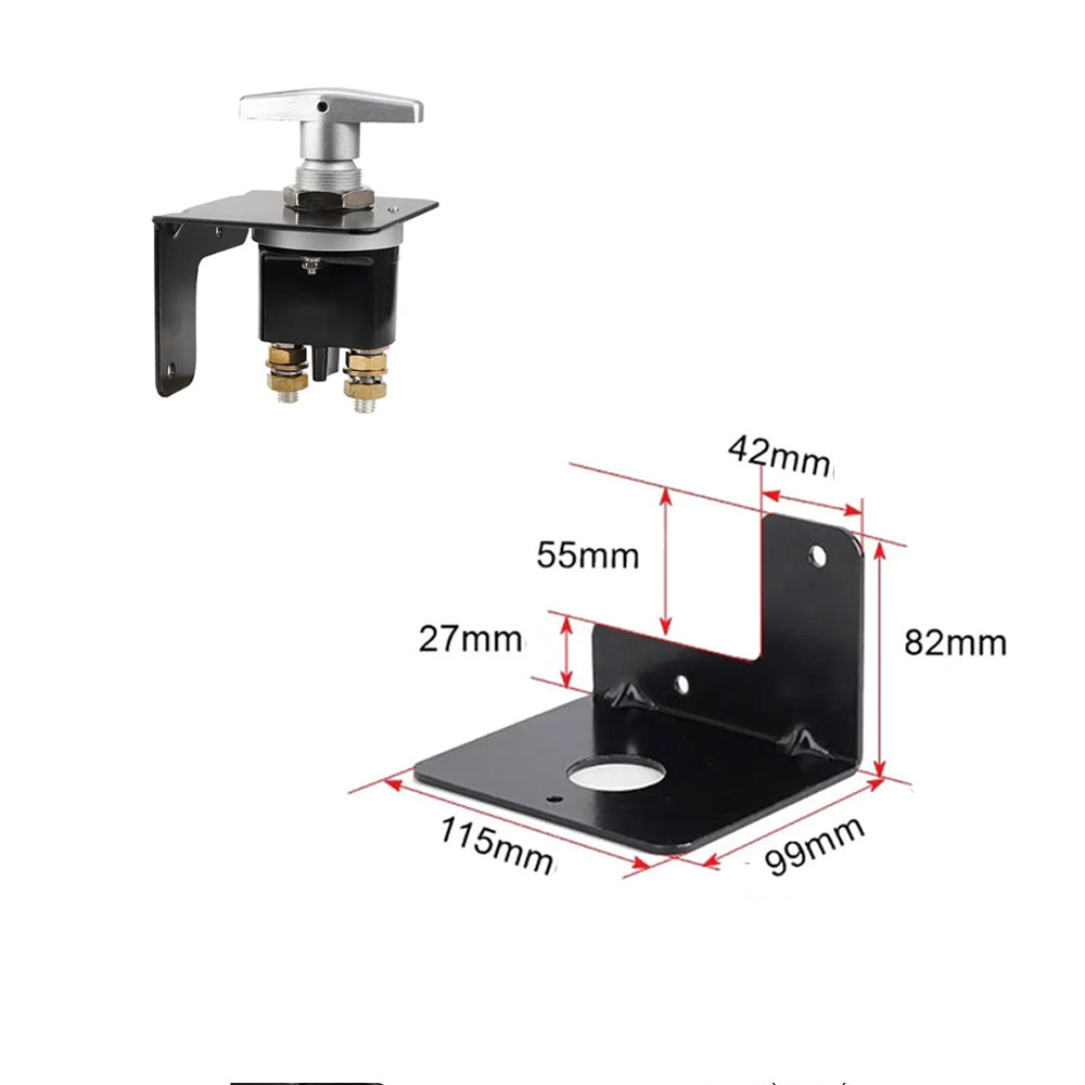 500A Battery Disconnect Switch 12V-36V Battery Kill Switch with Mounting Plate B