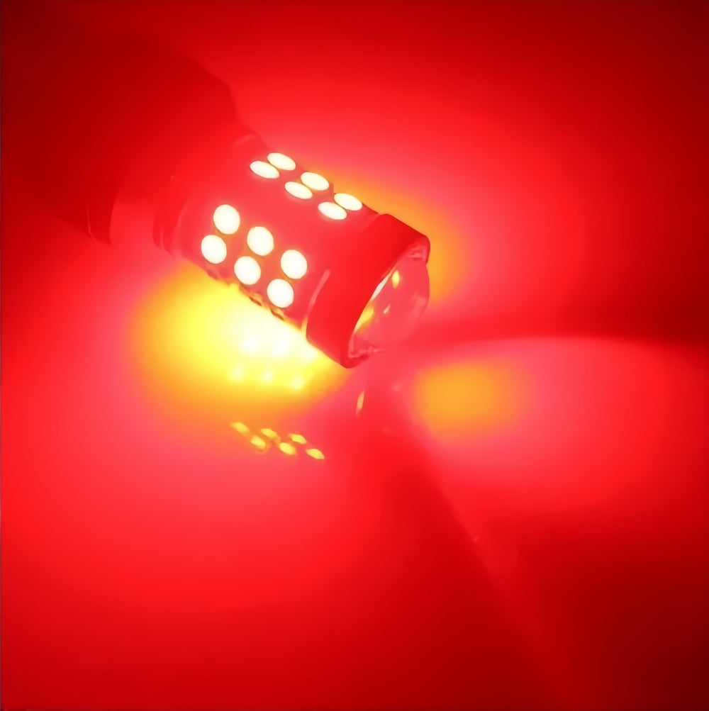 2 x T15 Red LED 27x3030smd 12v Projector Style LEDs 1620lm Red (2pcs)
