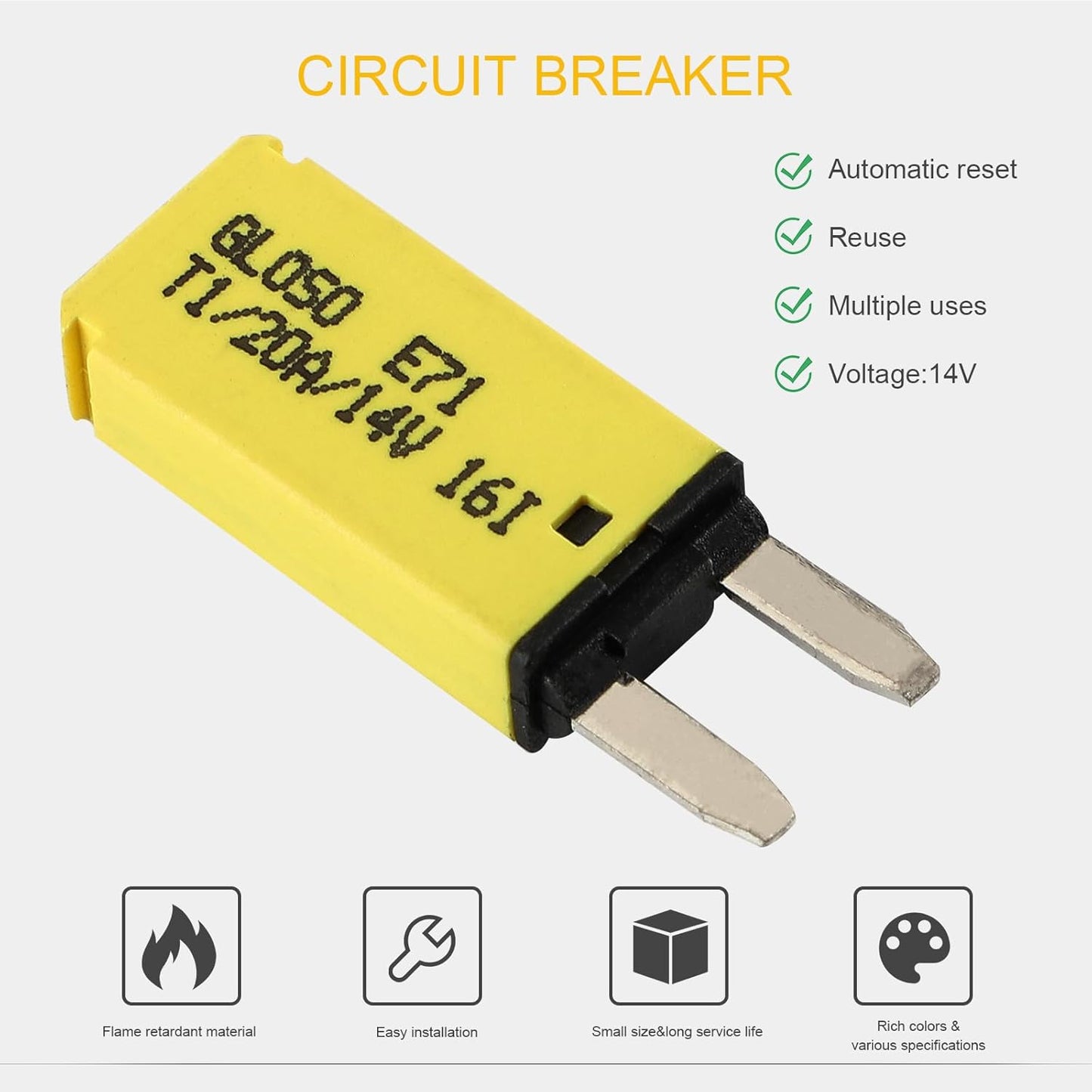 30Amp Mini Blade Fuse Circuit Breaker Auto Reset Circuit Breaker 30A (1pc)