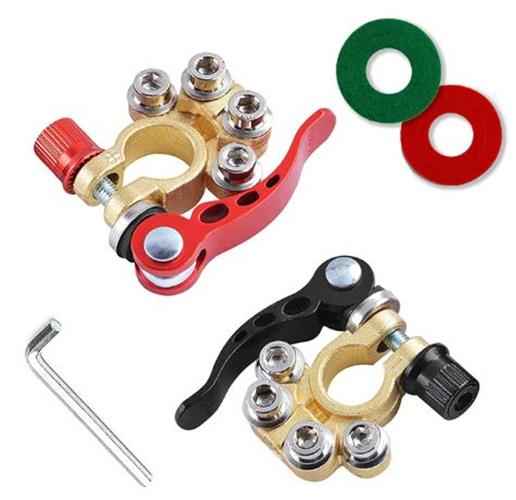 2 x Battery Terminals Positive Negative quick Release Multi Terminals (Style 5)