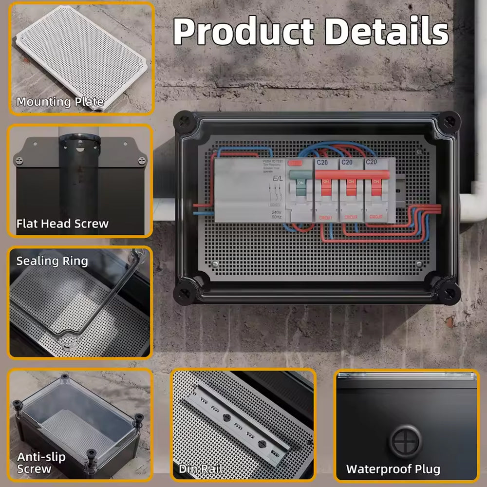 Waterproof Outdoor Electrical Box 190x280x130MM Plastic Junction Enclosure Box