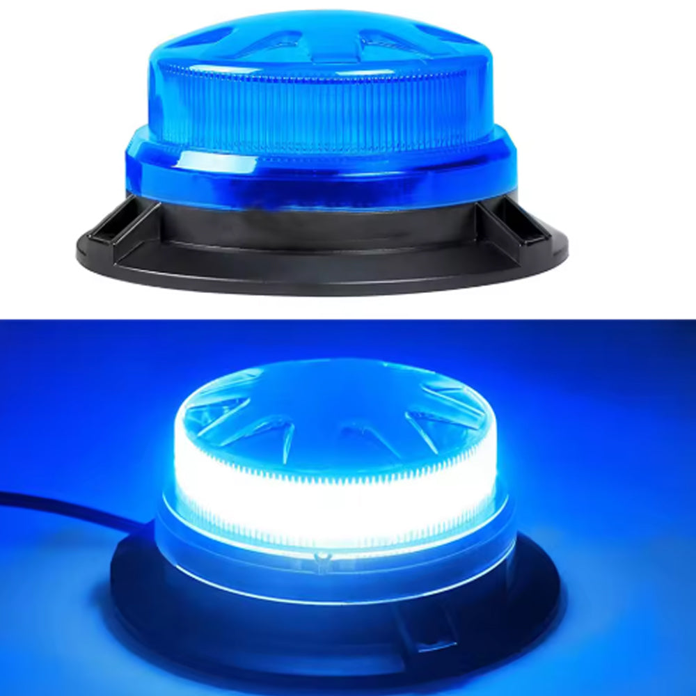 Blue LED Emergency Strobe Light Magnetic Base Roof Flashing Beacon Warning Light
