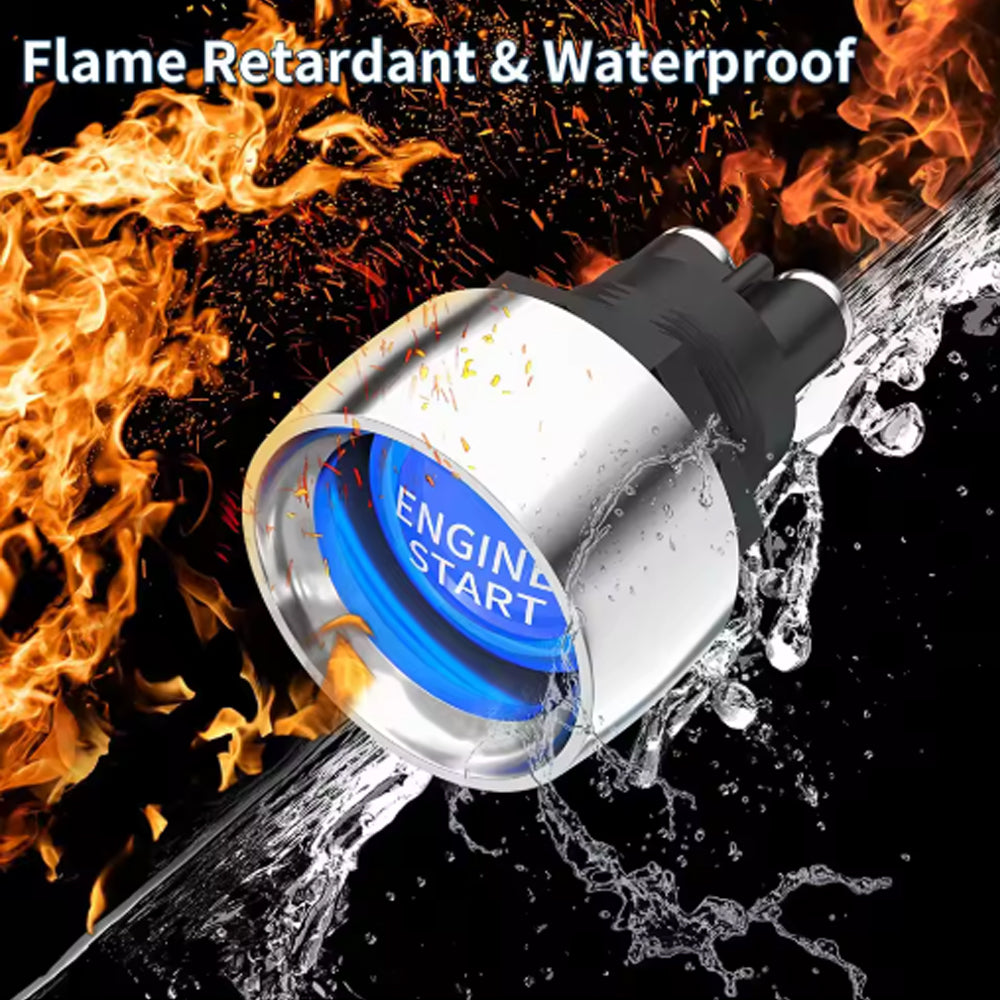 1 x Blue Car Engine Start Ignition Switch 12V 50A 3 Pin SPST Push Button Switch