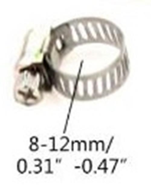 10 x 8-12mm Strong Stainless Steel Hose Clamps 10mm wide x 0.3mm Thick (10pcs)