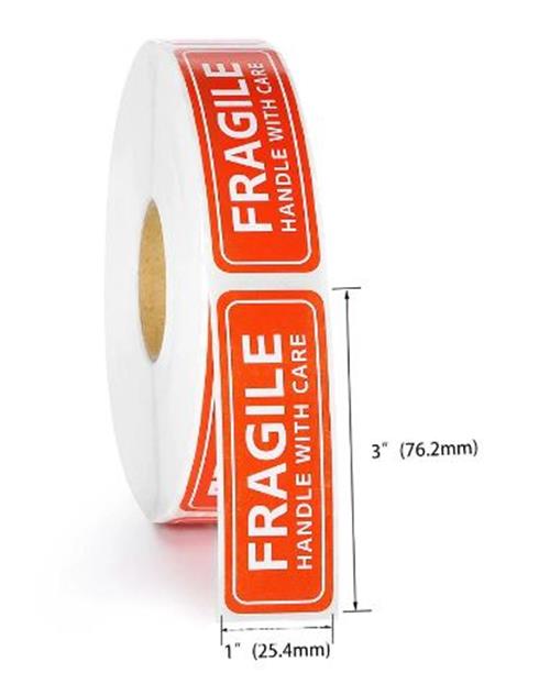100 x Fragile Stickers Please Handle With Care 1 x 3 Inch 25mm x 75mm (100pcs)