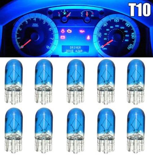 10 x T10 12v 5w Blue Coated Incandescent Canbus Globes (10pcs)