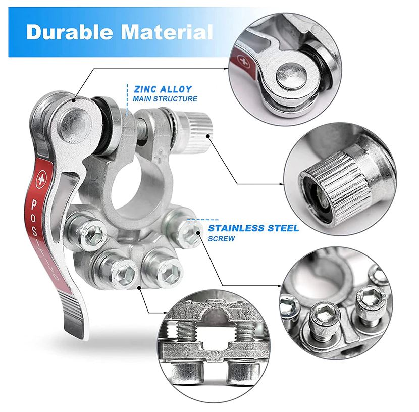 2 x Battery Terminals Positive and Negative Quick Release Terminals (Style 2)