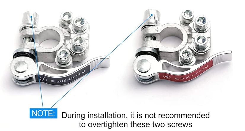 2 x Battery Terminals Positive and Negative Quick Release Terminals (Style 2)