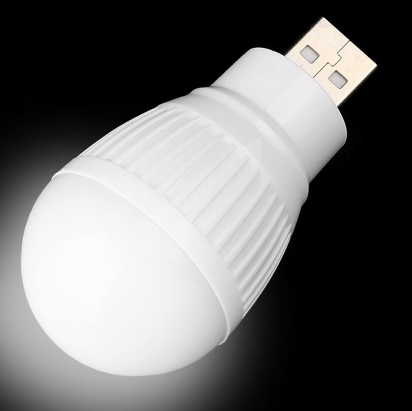 10 x USB 3w LED Light Bulb Portable Mini LED Small Light Bulb Warm White 10pcs