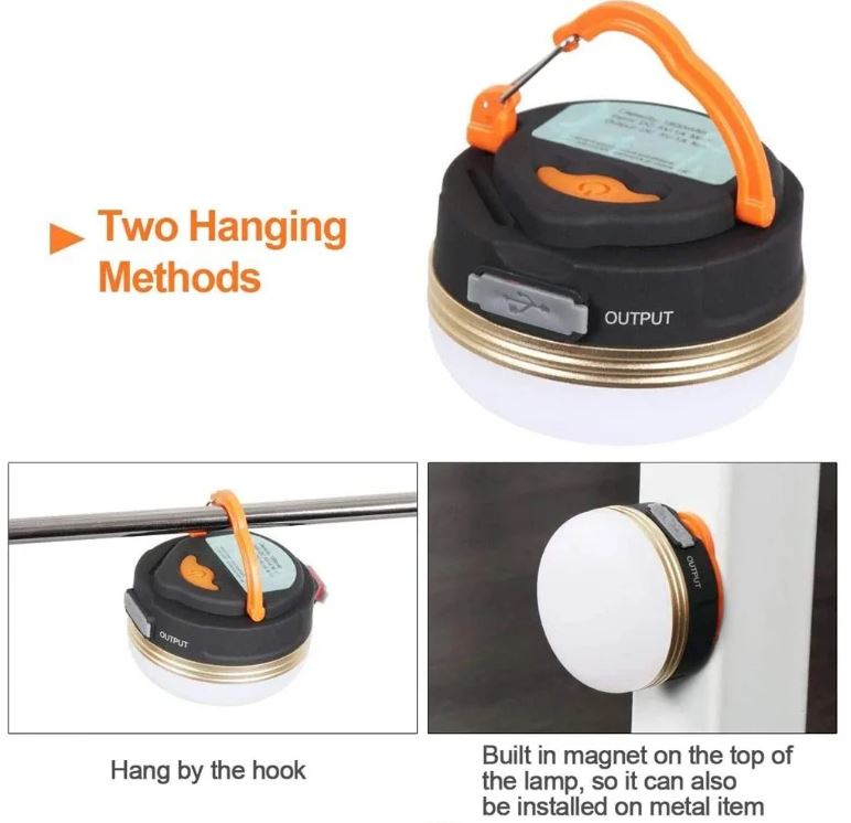 10w Rechargable LED 1800mah Camp light hang and magnetic USB Charge Light (1pc)