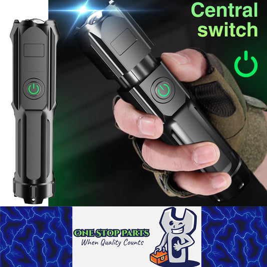 USB Durable and Bright Rechargable Torch with Central switch multi Beam Anglels