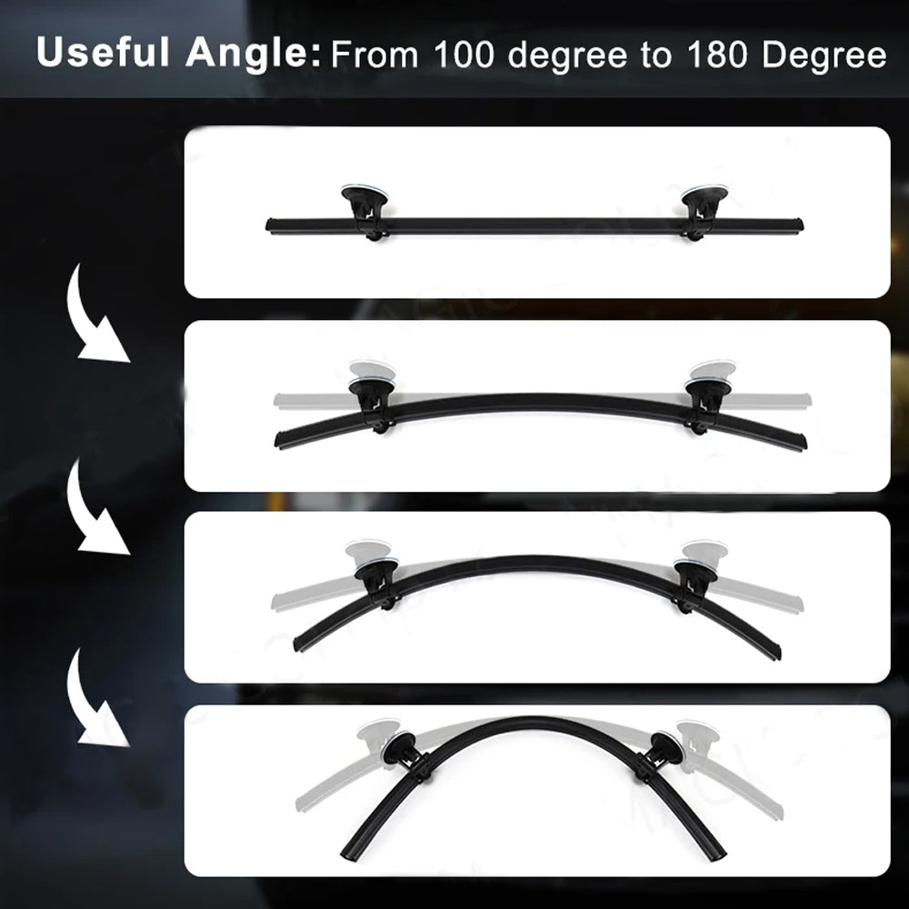 Amber/White Flexible Car Strobe Light Windshield Suction Mount 83CM Warning Lamp
