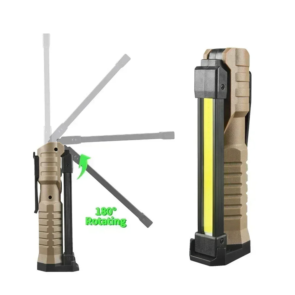 Folding LED Work Light Portable Camping Light Torch Rechargeable LED Flashlight