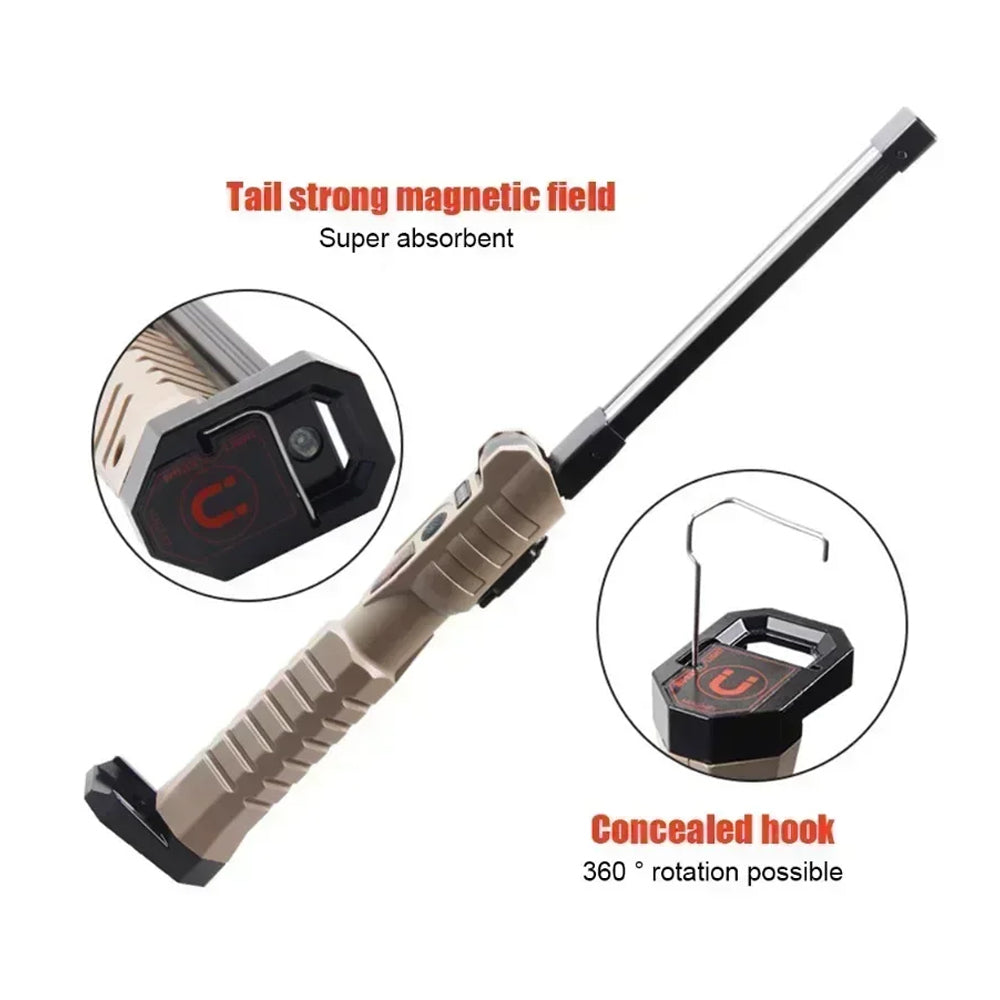 Folding LED Flashlight Portable Camping Light Torch Rechargeable LED Work Light