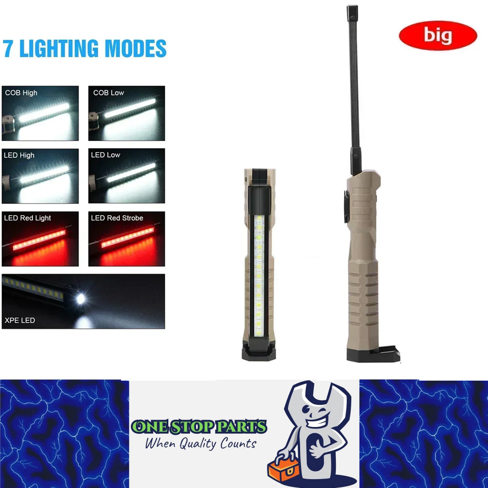 Folding LED Flashlight Portable Camping Light Torch Rechargeable LED Work Light