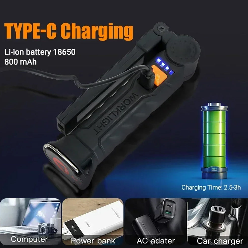 Folding LED Flashlight Rechargeable LED Torch Portable Battery LED Work Light