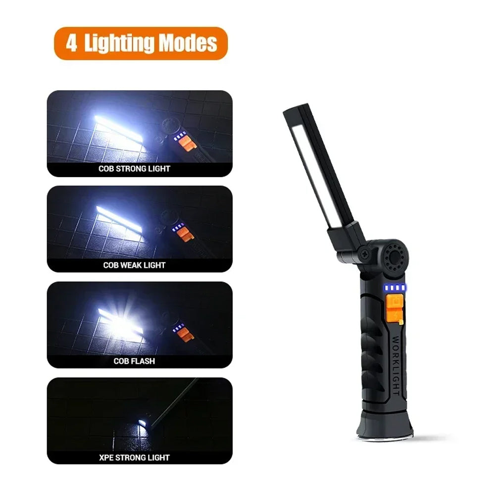 Folding LED Flashlight Rechargeable LED Torch Portable Battery LED Work Light