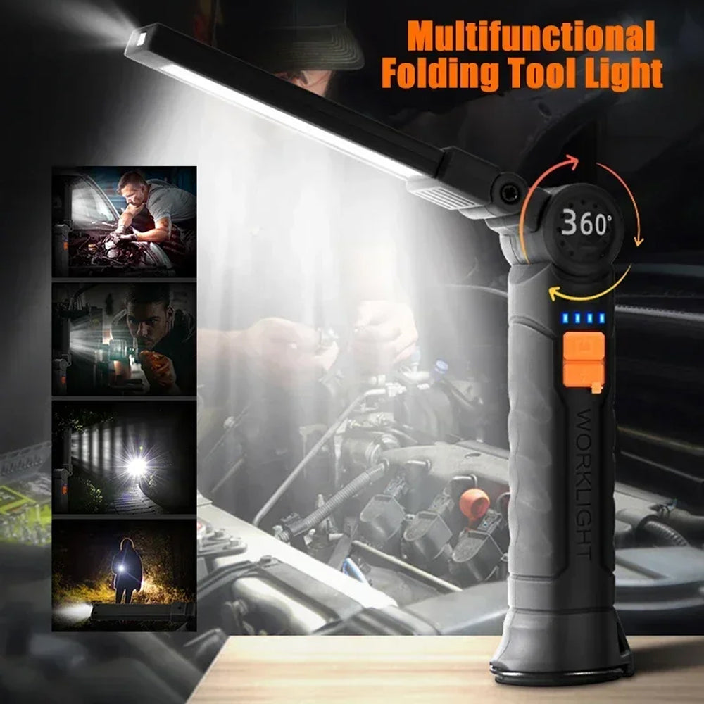 Folding LED Flashlight Rechargeable LED Torch handheld Battery LED Work Light