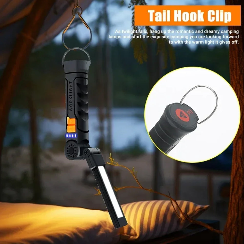 Folding LED Flashlight Rechargeable LED Torch Portable Battery LED Work Light