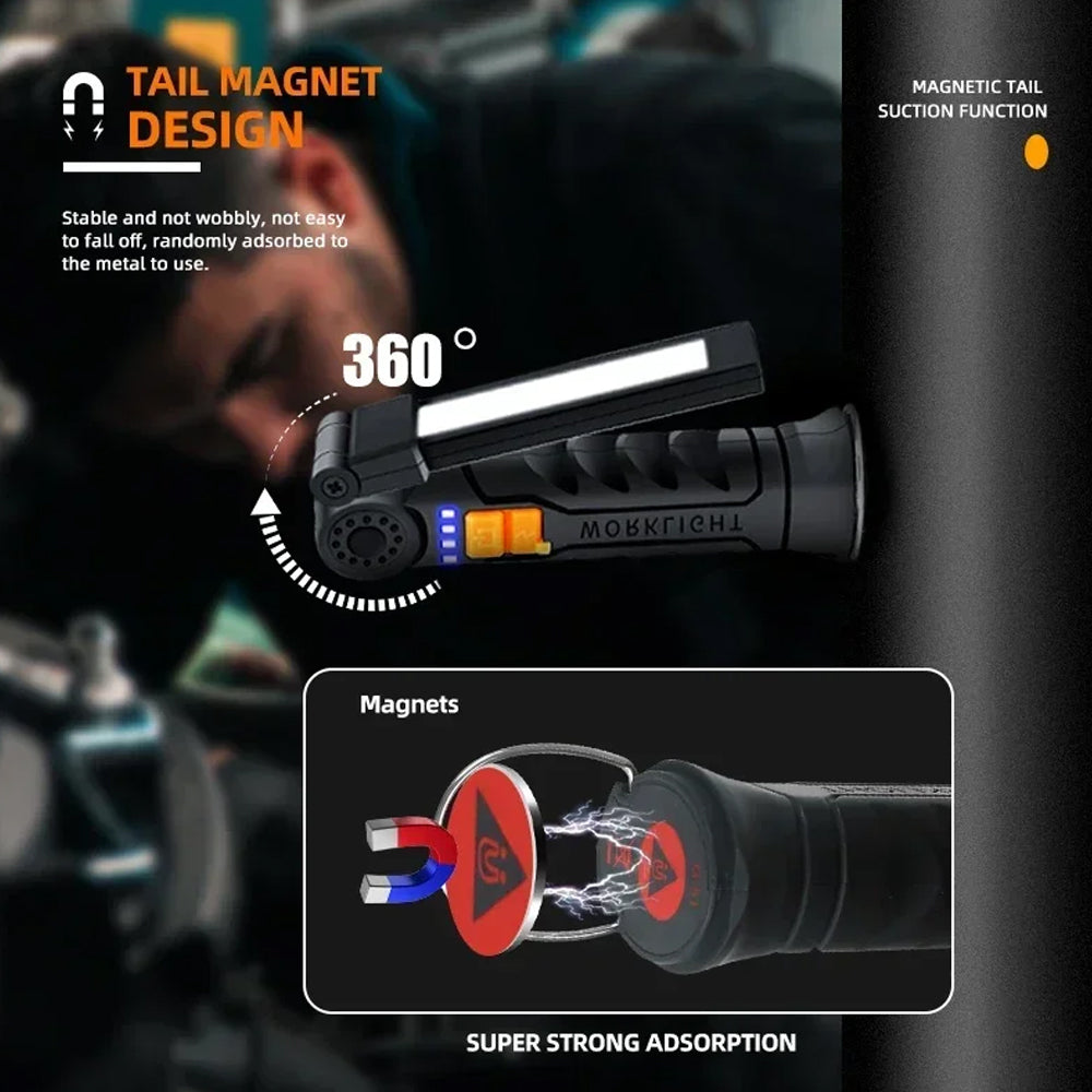 Folding LED Flashlight 144mm Rechargeable LED Torch handheld LED Work Light