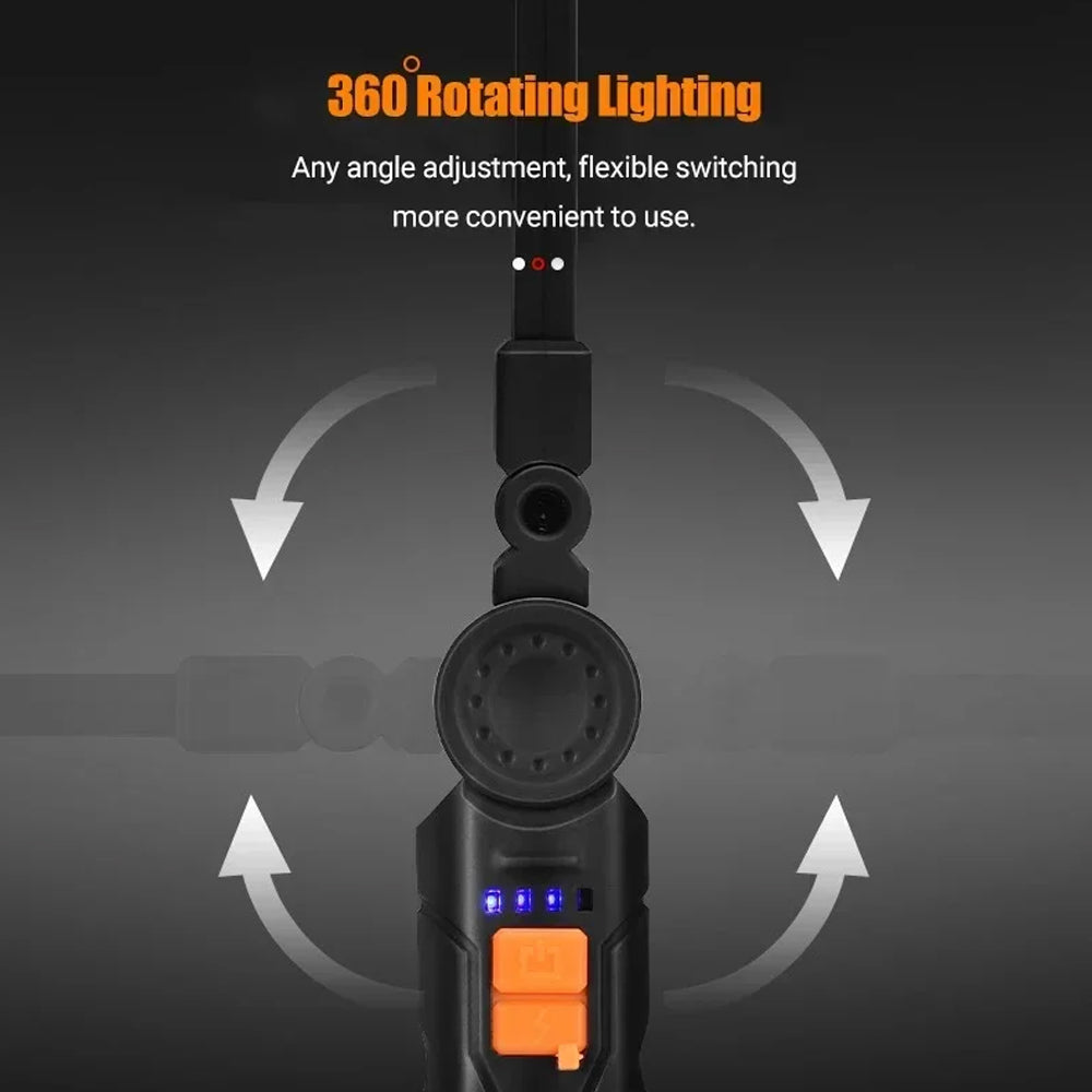 Folding LED Flashlight Rechargeable LED Torch Portable Battery LED Work Light