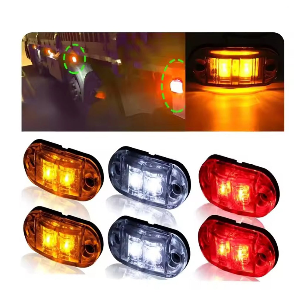 2 x Amber Side Marker Lamps ADR Compliant E Mark 12v/24v Multivolt (2pcs)