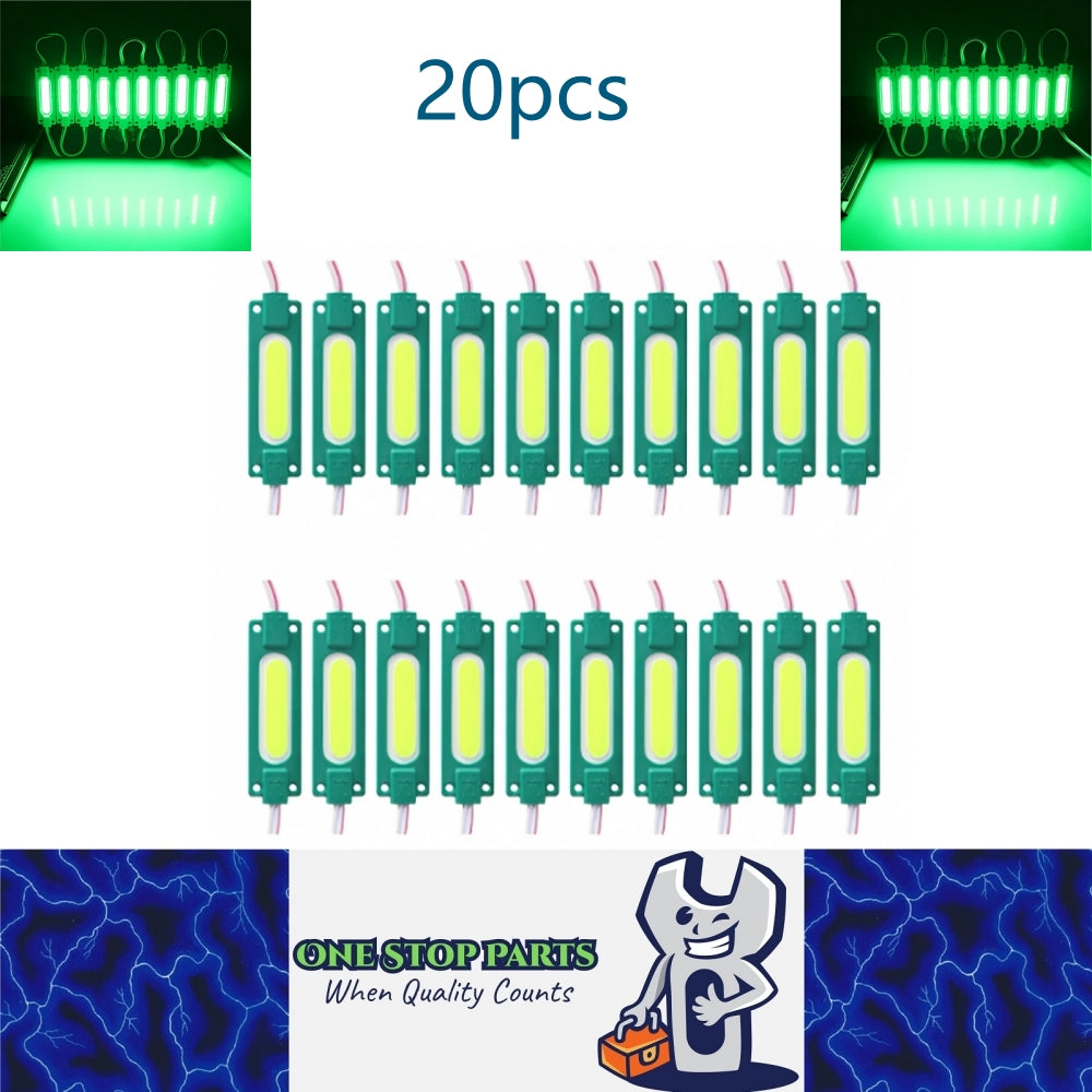 20 x 12v Green Adhesive Super Bright LED COB Modules (20pcs)