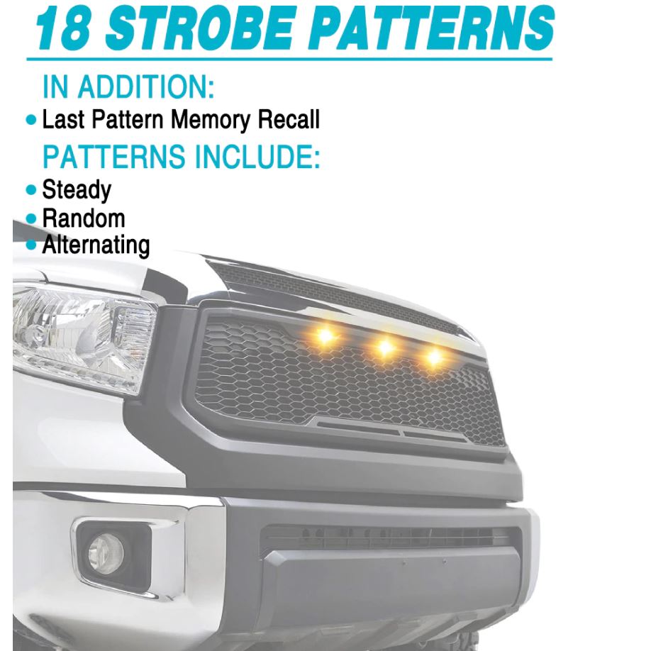 2 x Strobe Warning Light Amber LED Side Flashing Beacon Emergency Hazard (2pcs)