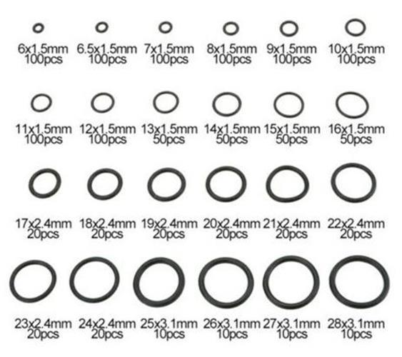 O ring 1200pc Kit Cooling system O Rings Black for water sealing (1200pcs)