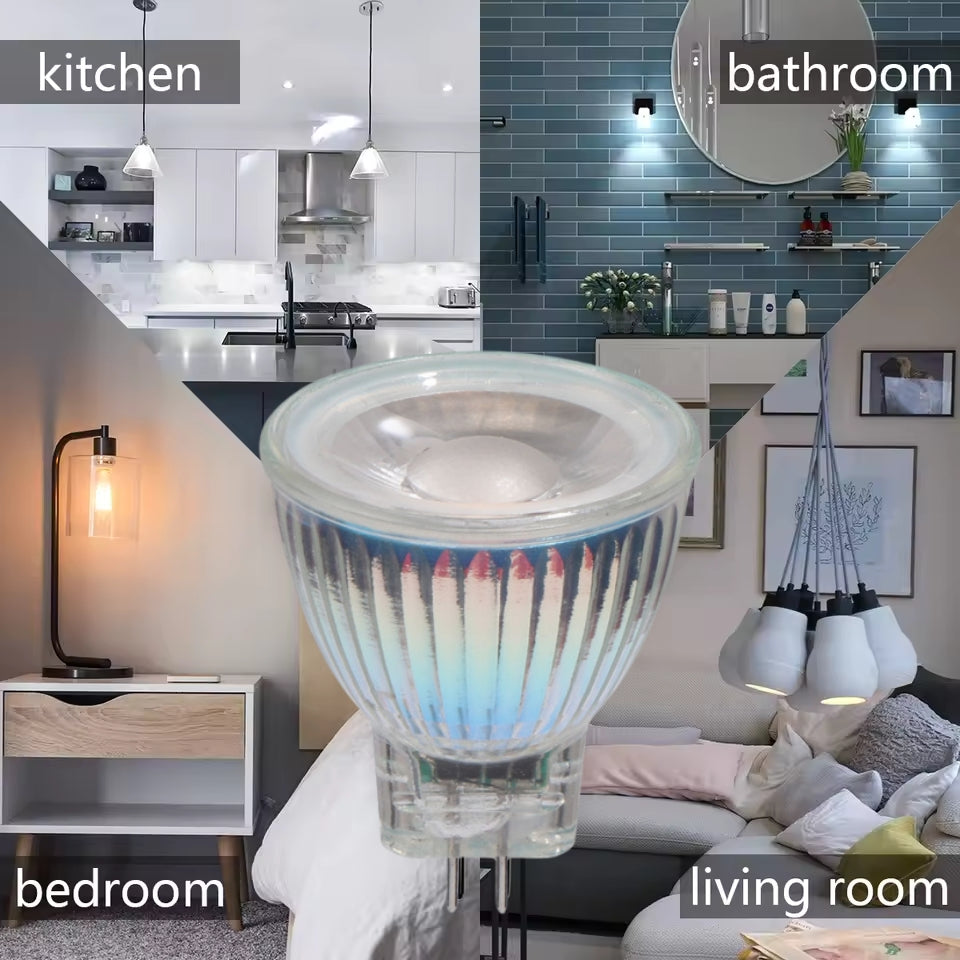 6 x MR11 3W LED Spotlight AC/DC 12-24V 38° 4000K Daylight White Glass Downlight