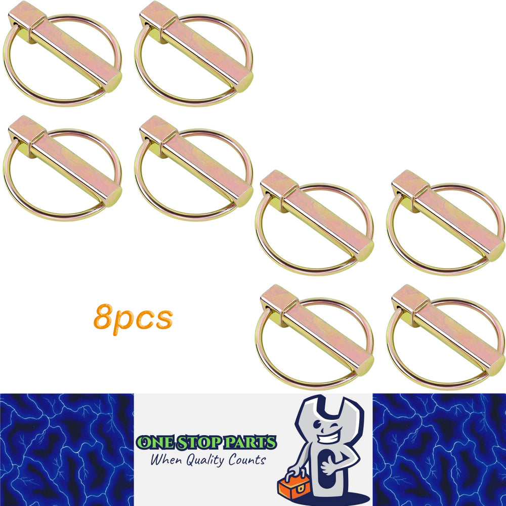 8pcs 11mm O-shape Lynch Pin Heavy Duty Steel Coupler Latch Ring Clip Hitch Pins
