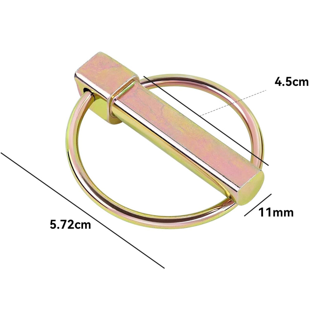8pcs 11mm O-shape Lynch Pin Heavy Duty Steel Coupler Latch Ring Clip Hitch Pins