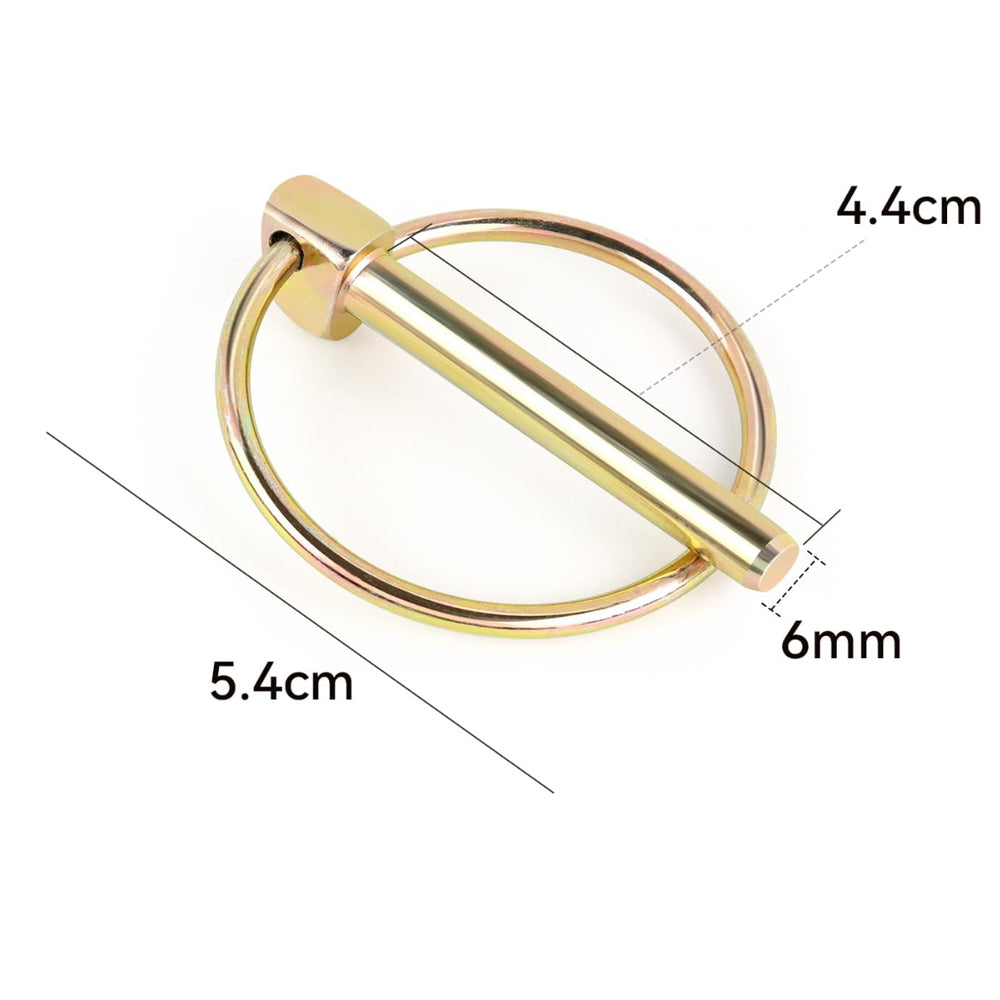 8pcs 6mm O-shape Lynch Pin Heavy Duty Steel Coupler Latch Ring Clip Hitch Pins