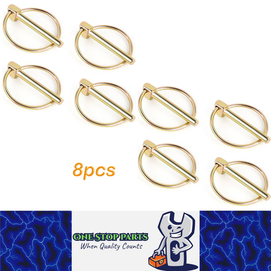 8pcs 6mm O-shape Lynch Pin Heavy Duty Steel Coupler Latch Ring Clip Hitch Pins
