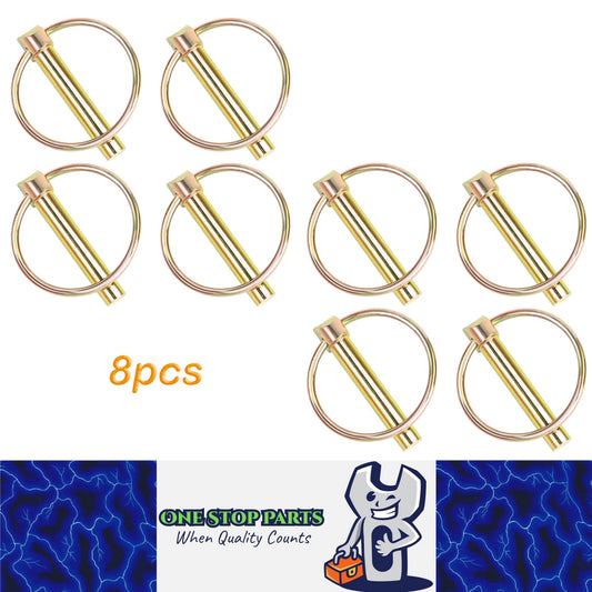 8pcs 8mm O-shape Lynch Pin Heavy Duty Steel Coupler Latch Ring Clip Hitch Pins