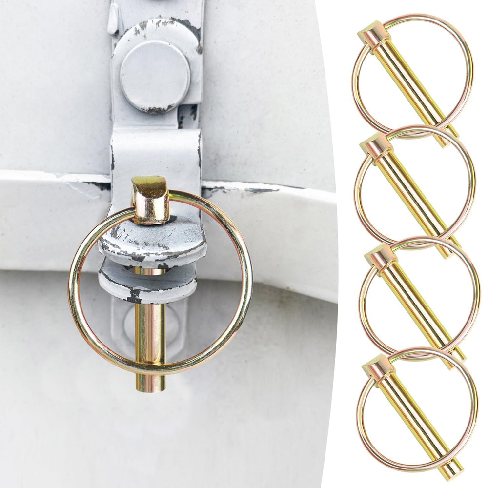 8pcs 8mm O-shape Lynch Pin Heavy Duty Steel Coupler Latch Ring Clip Hitch Pins
