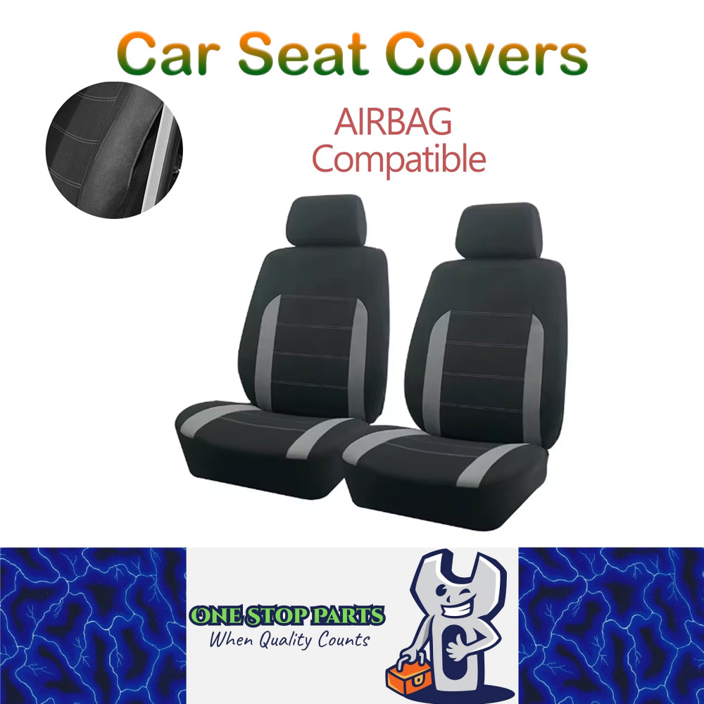 2 Seats Grey Car Seat Covers Universal Size Fit For Most Car SUV Truck Van