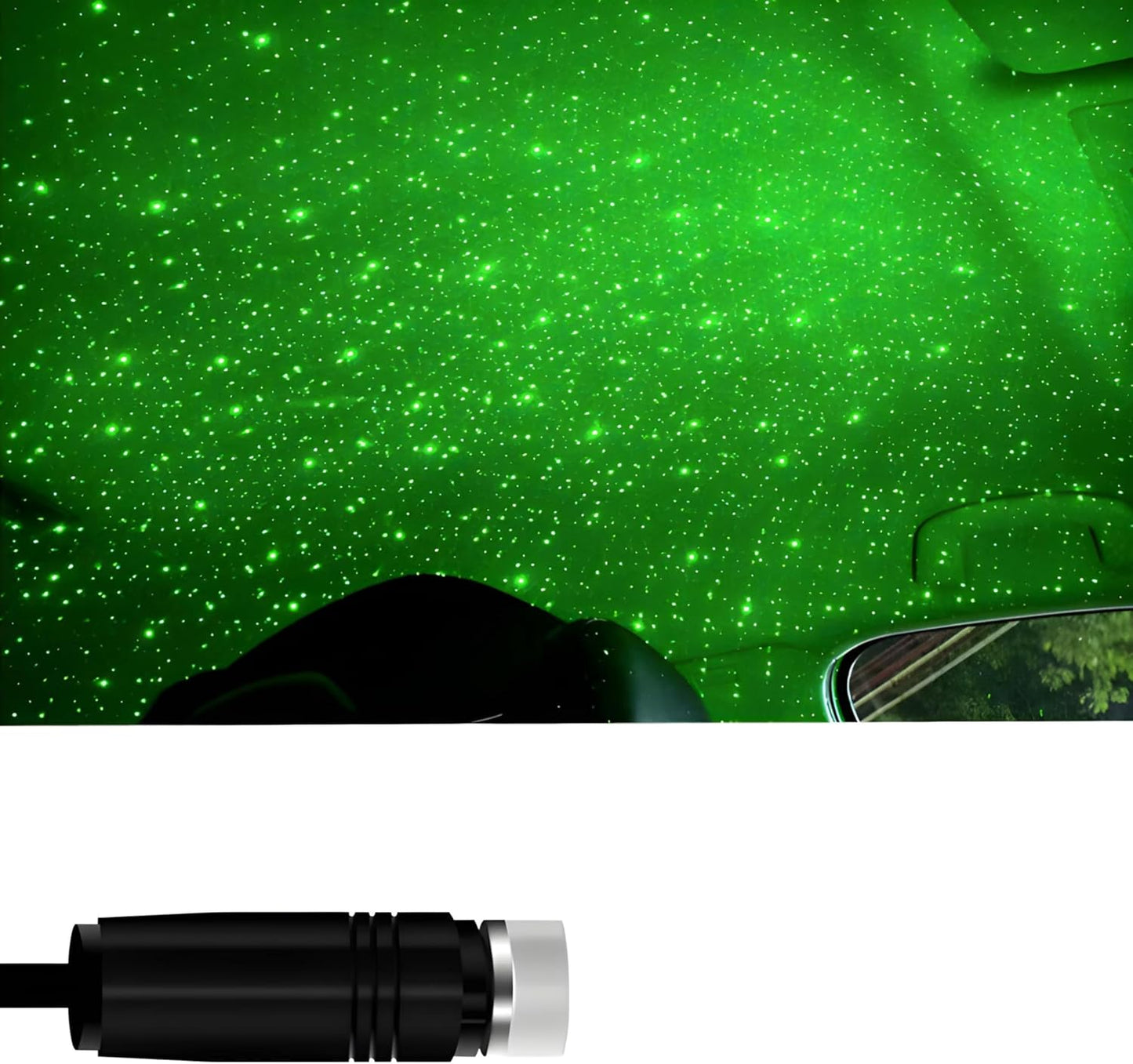 Green USB Mini Roof Star Night Light Projector Atmosphere Galaxy Lamp (1pc)