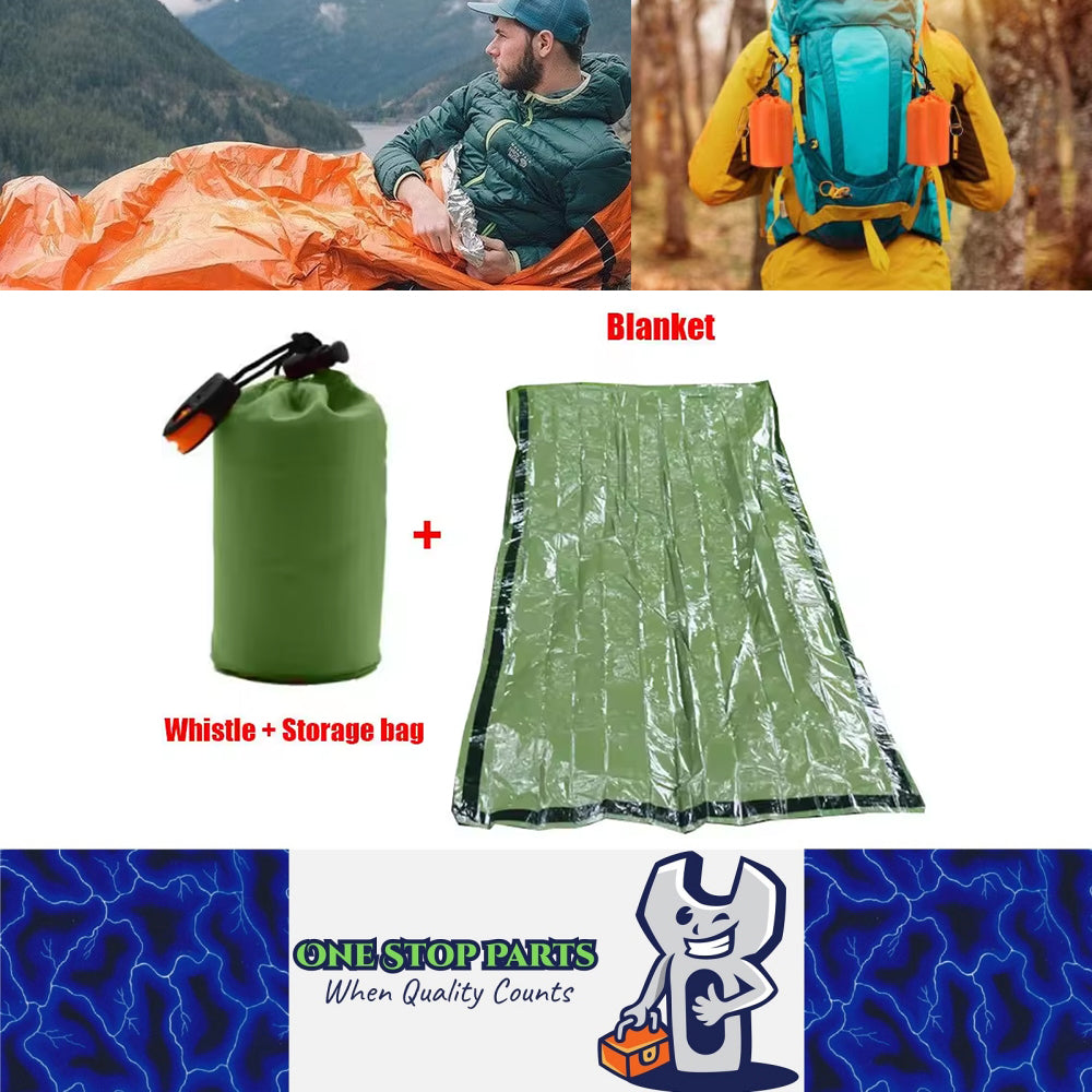 Green Portable Emergency Survival Thermal Bag Sleeping Bag Hiking Camping Bag
