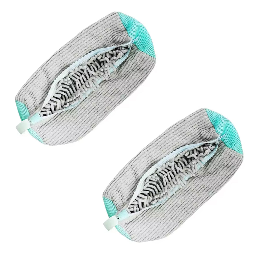 Shoe Washing Bag Fluffy Fiber 360° Clean Zipper Laundry Net Reusable for Sneaker